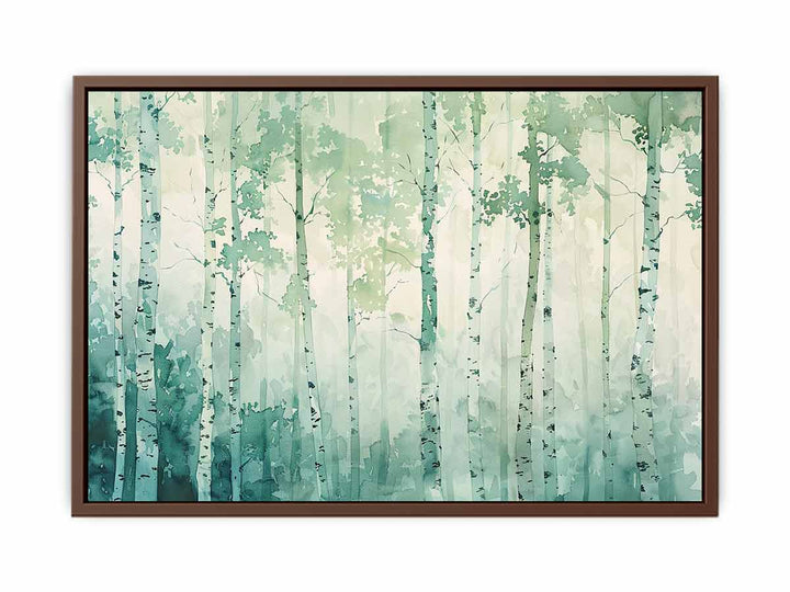 Green Tree Birch Knife Art Painting  Art Print