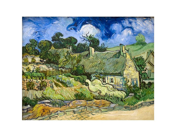 Thatched Cottages At Cordeville By Van Gogh