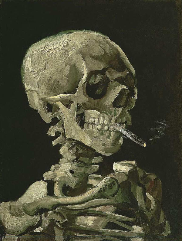 Skull With Burning Cigarette