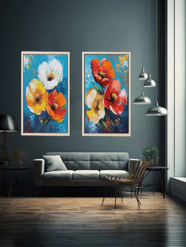 Flower Wall Art Painting 2 peicet Set