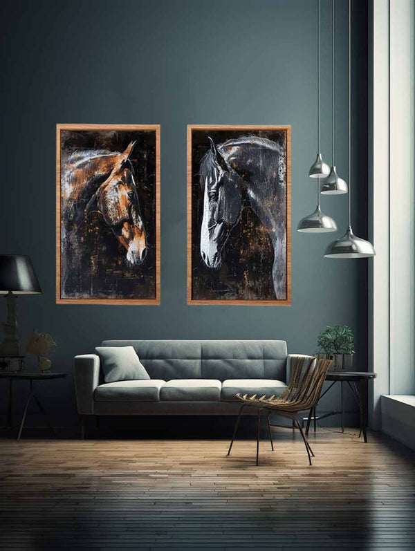 2 Panel horse Art