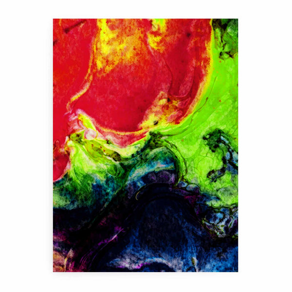 Green Red Abstract Painting