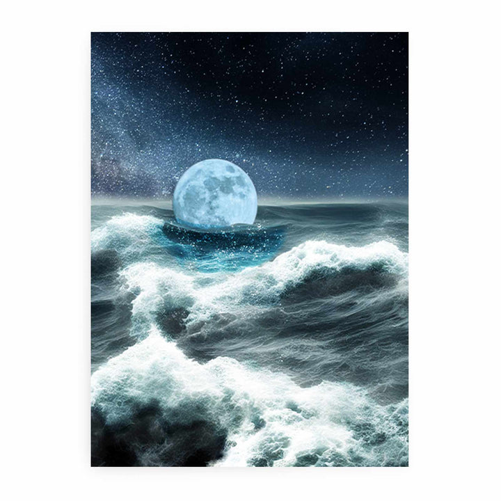 Moon & Sea  Storm Painting