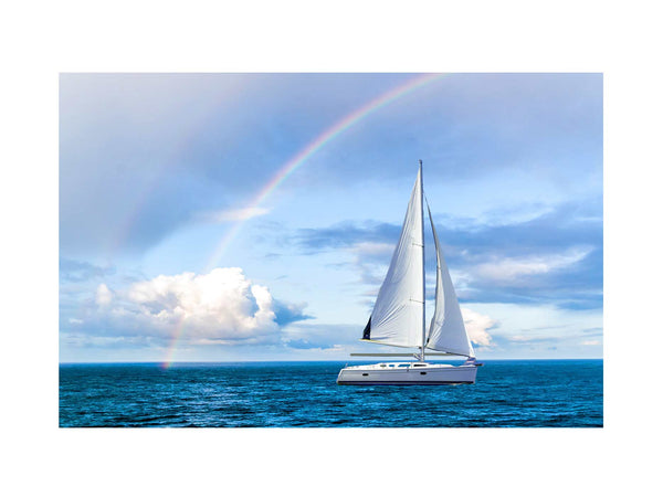 Rainbow Sailing Ship Painting 