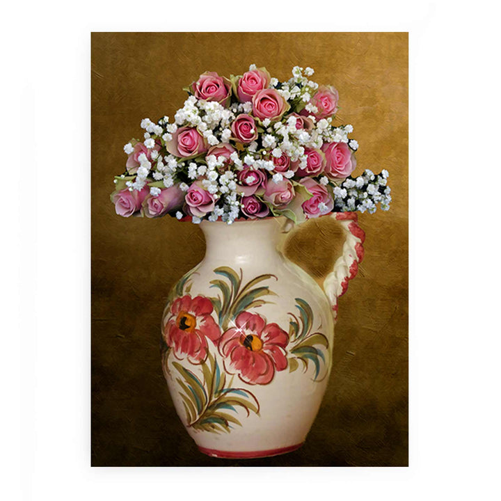 Pink Flower Vase Painting-1