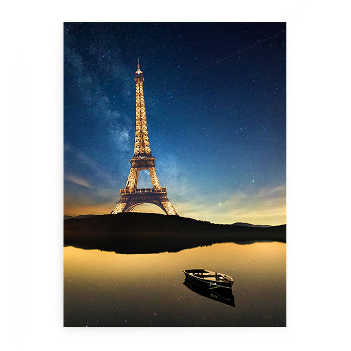 Eiffel Tower And Boat Paris Painting