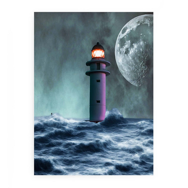 Storm lighthouse Painting