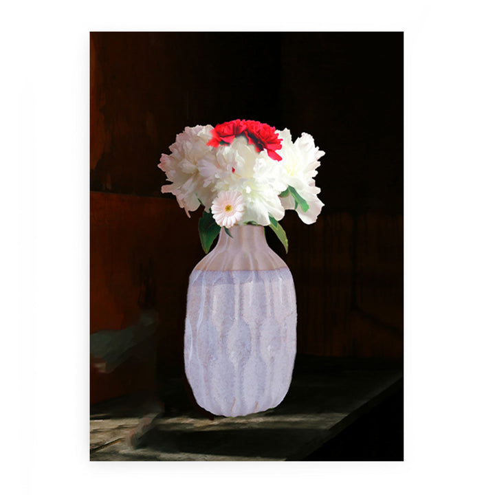 White Flower Vase Painting