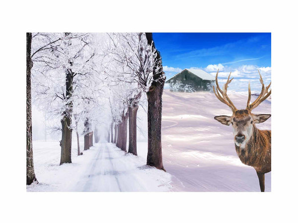 Deer Winter Painting