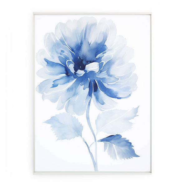 Watercolor Blue Flower 