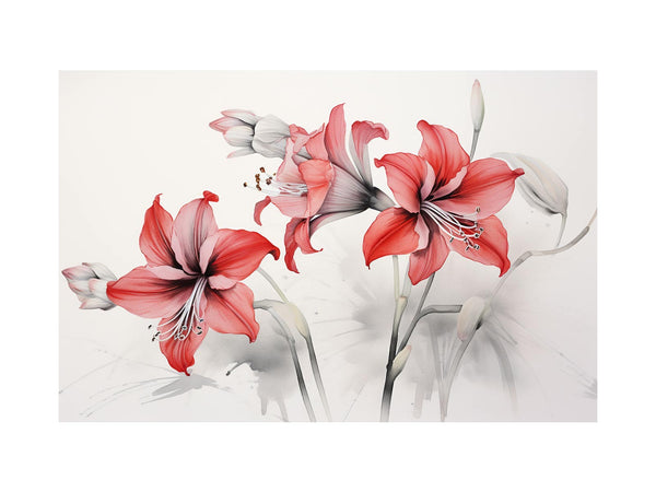 Amaryllis Flowers Painting