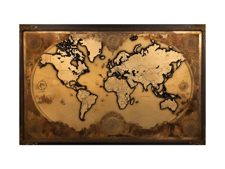 Antique Style World Map 