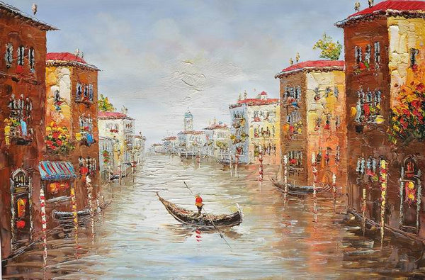 Brown House Venice Knife Art Painting 
