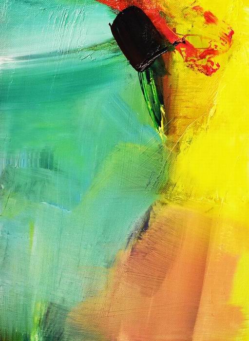 Green Knife Art Abstract Painting 