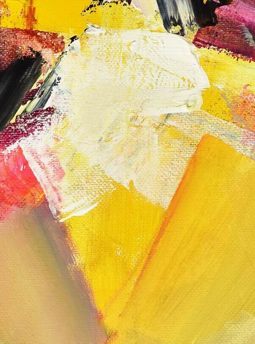 Knife Yellow Art Abstract Painting 