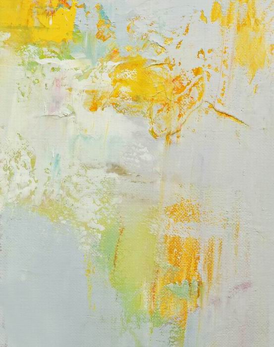 Yellow White Knife Abstract Art Painting 