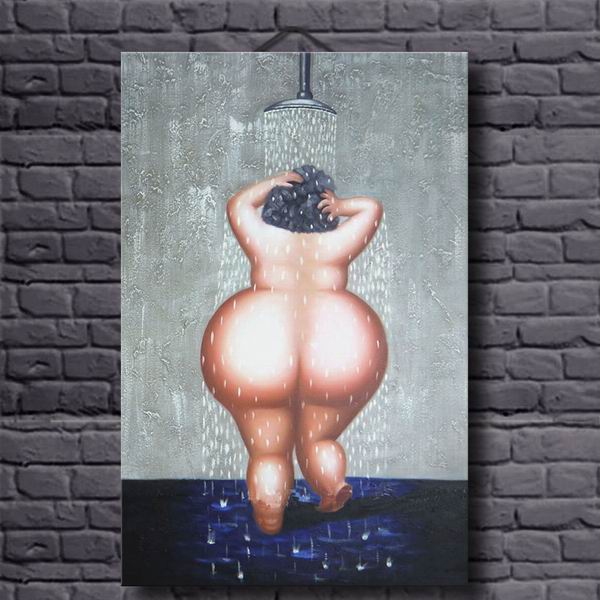 Nude Girl Bathing Modern Art  Painting 