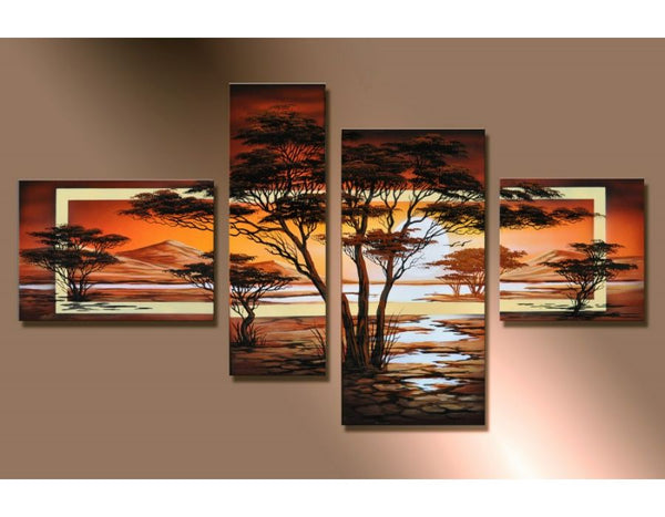 4 Panel Sunrise Painting Set 