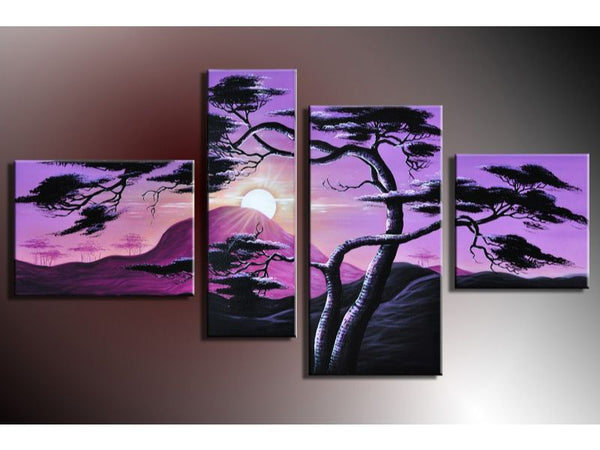 Purple Painting Set of 4 