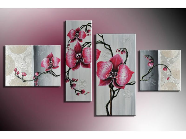 Flower 4 Panel Oil Painting Set 