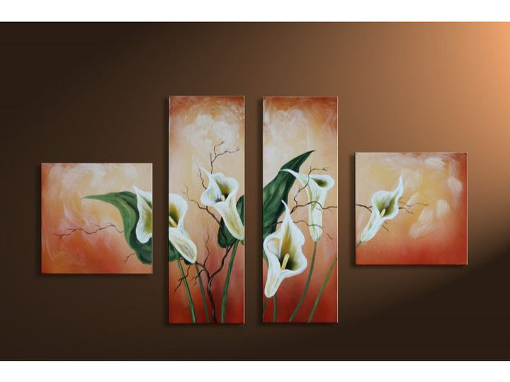 4 Panel Flower Stem Painting 