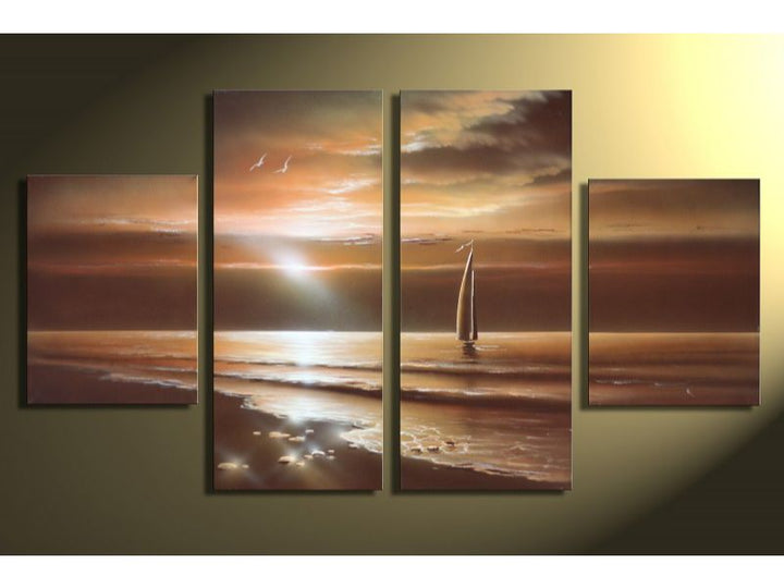 4 Panel Sea Painting Set 