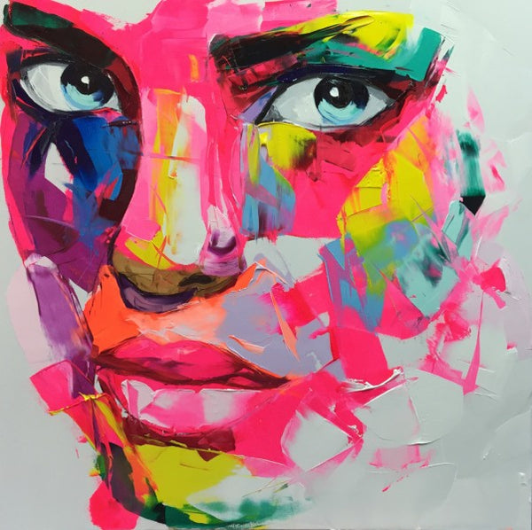 Pink Woman Faces Knife Art Painting 