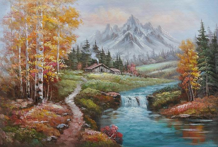 Knife Art River Hill Landscape Painting Set 