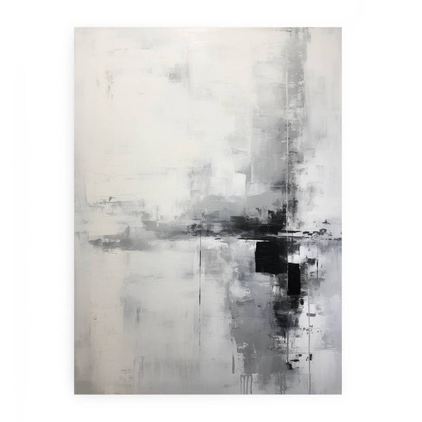 Grey And White Abstract Painting
