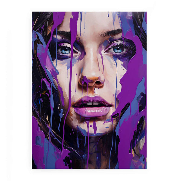 Color Purple Girl Drips Art Painting