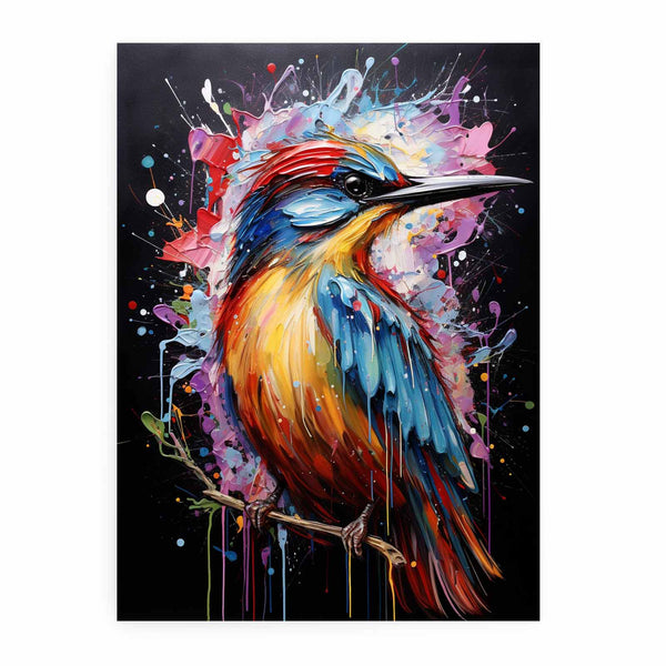 Bird Art Dripping Color Painting