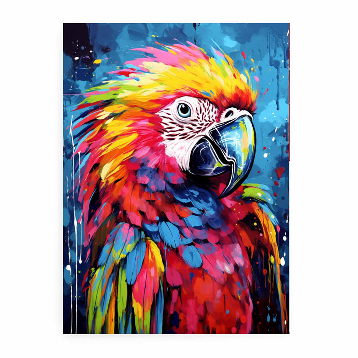 Parrot Dripping Color Painting