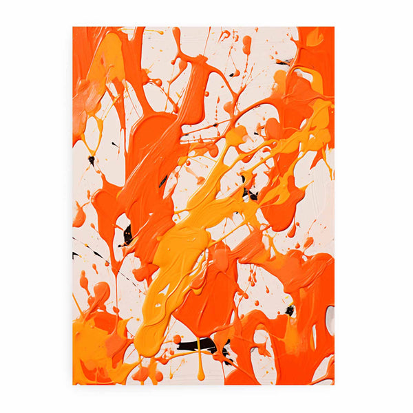 Orange Art Dripping Color Painting