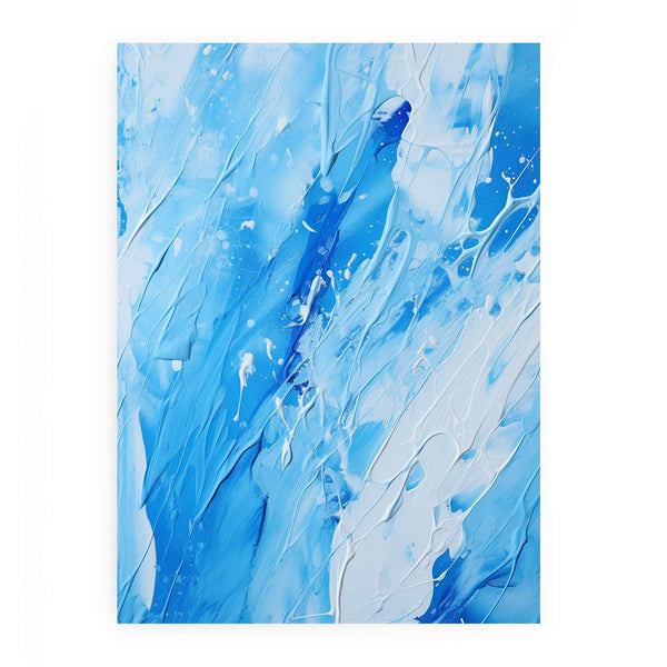 Blue White Art Painting Color Drips