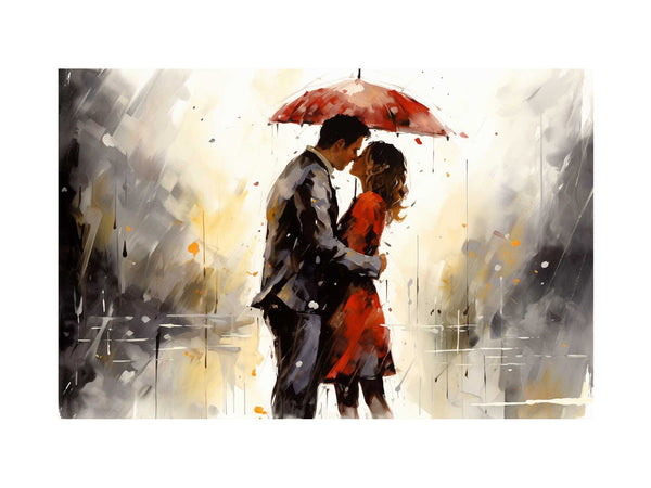 Red Couple Art Painting 