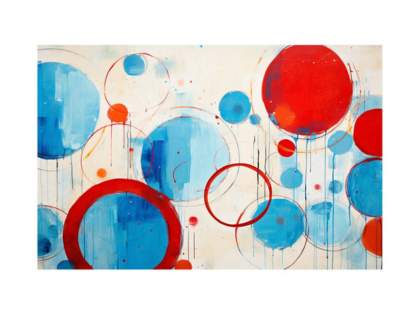 Blue Red Circle Art  Painting 