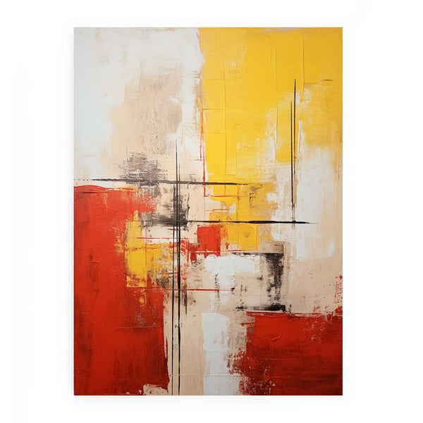 Yellow Red Abstract Painting