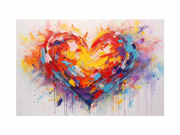 Heart Shape Modern Art Painting 
