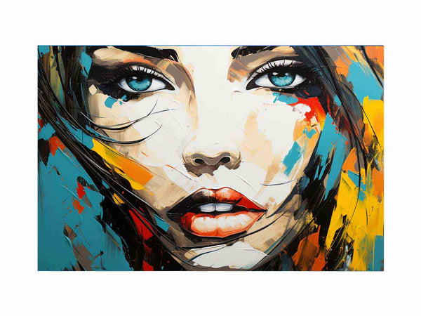 Girl Face Modern Art Painting 