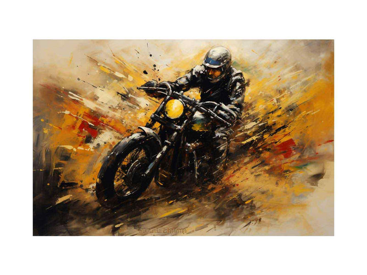 Motorcycle Modern Art Painting 