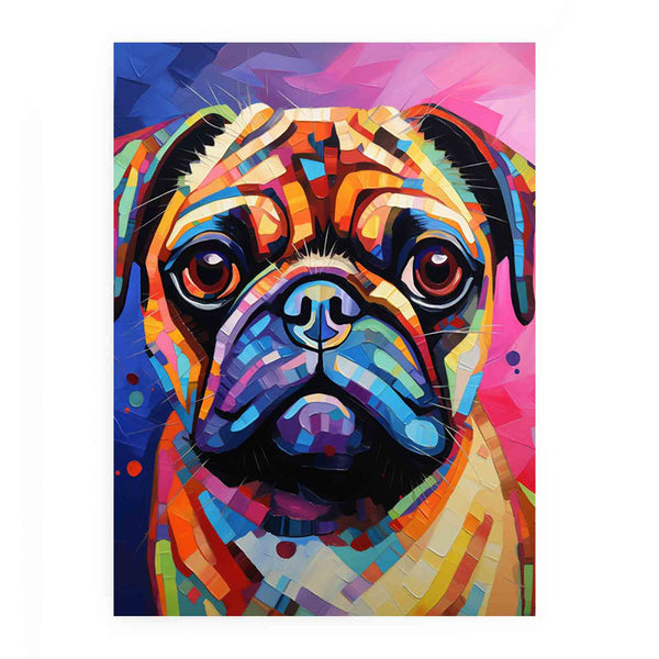 Pug Dog Modern Art Painting 