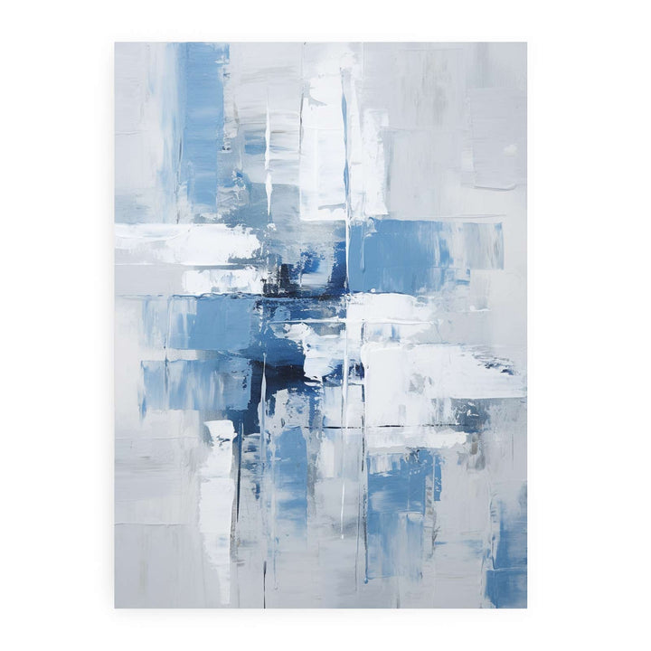 Abstract Grey Blue Painting