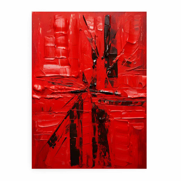 Knife Red Abstract Art Painting