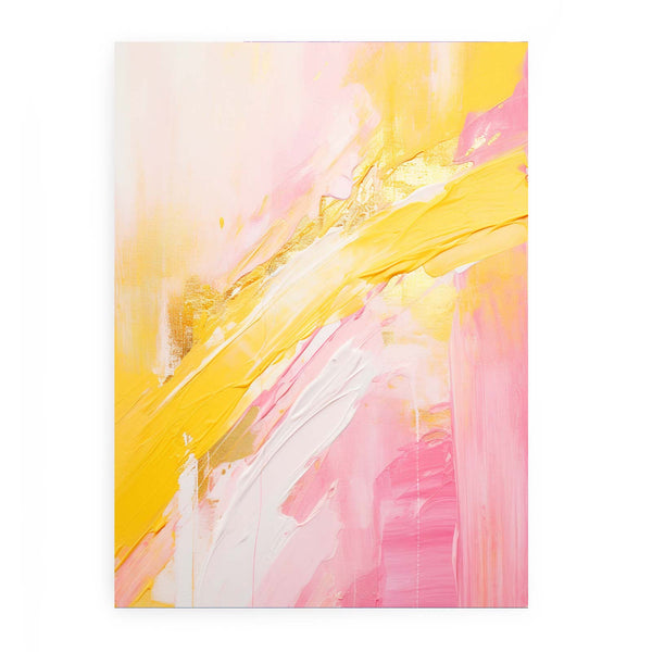 Abstract Pink And Yellow Painting