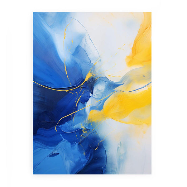 Abstract Blue Yellow Painting