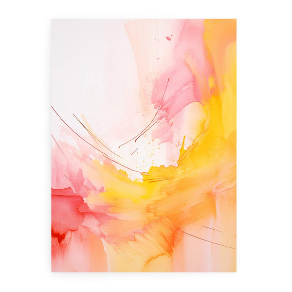Abstract Yellow Pink Painting