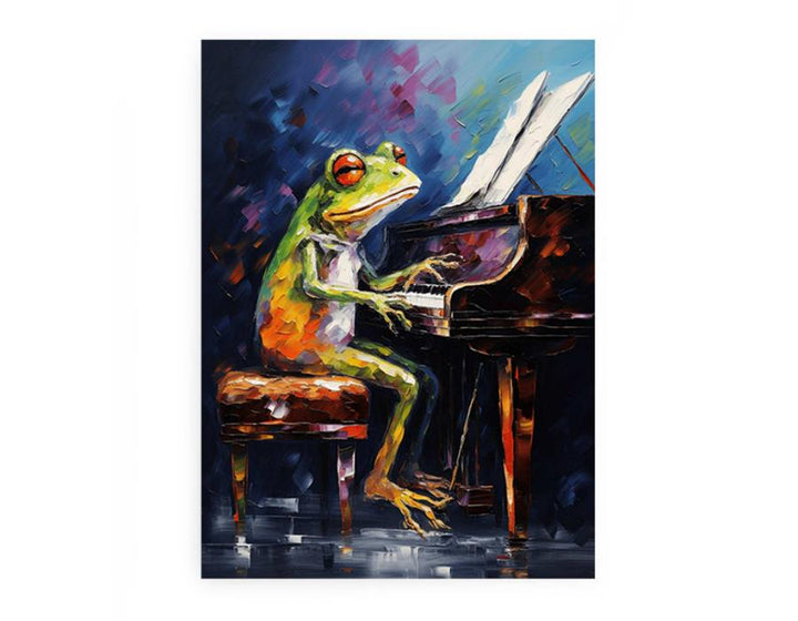 Frog Piano Modern Art Painting 