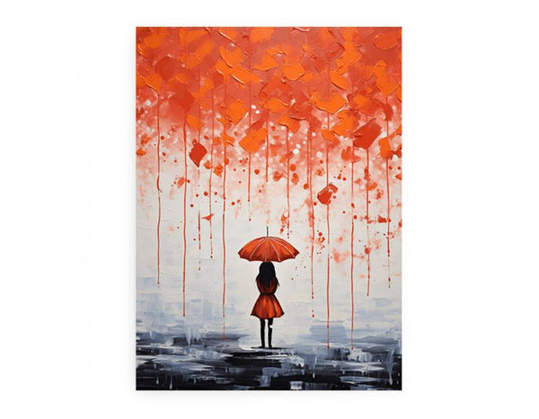 Girl Umbrella Modern Art Painting 