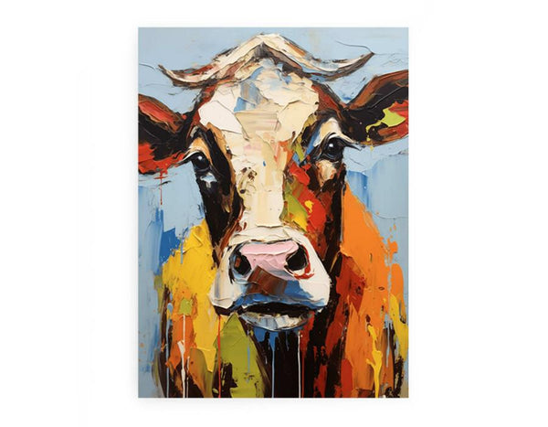 Brown Cow Modern Art Painting 