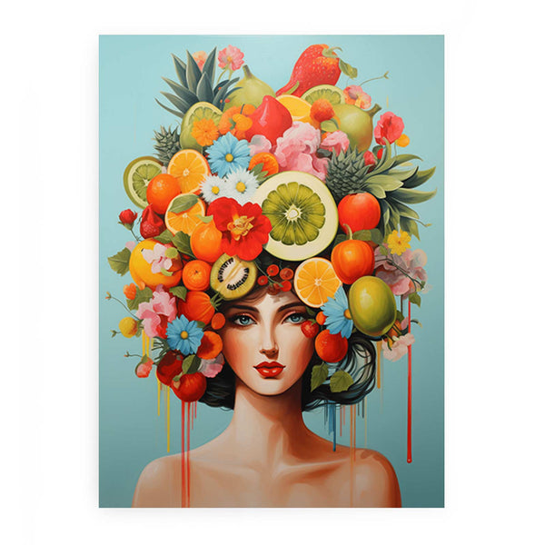 Girl Furniture Fruit Flower Modern Art  Painting 